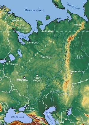 Ural Dağları haritası