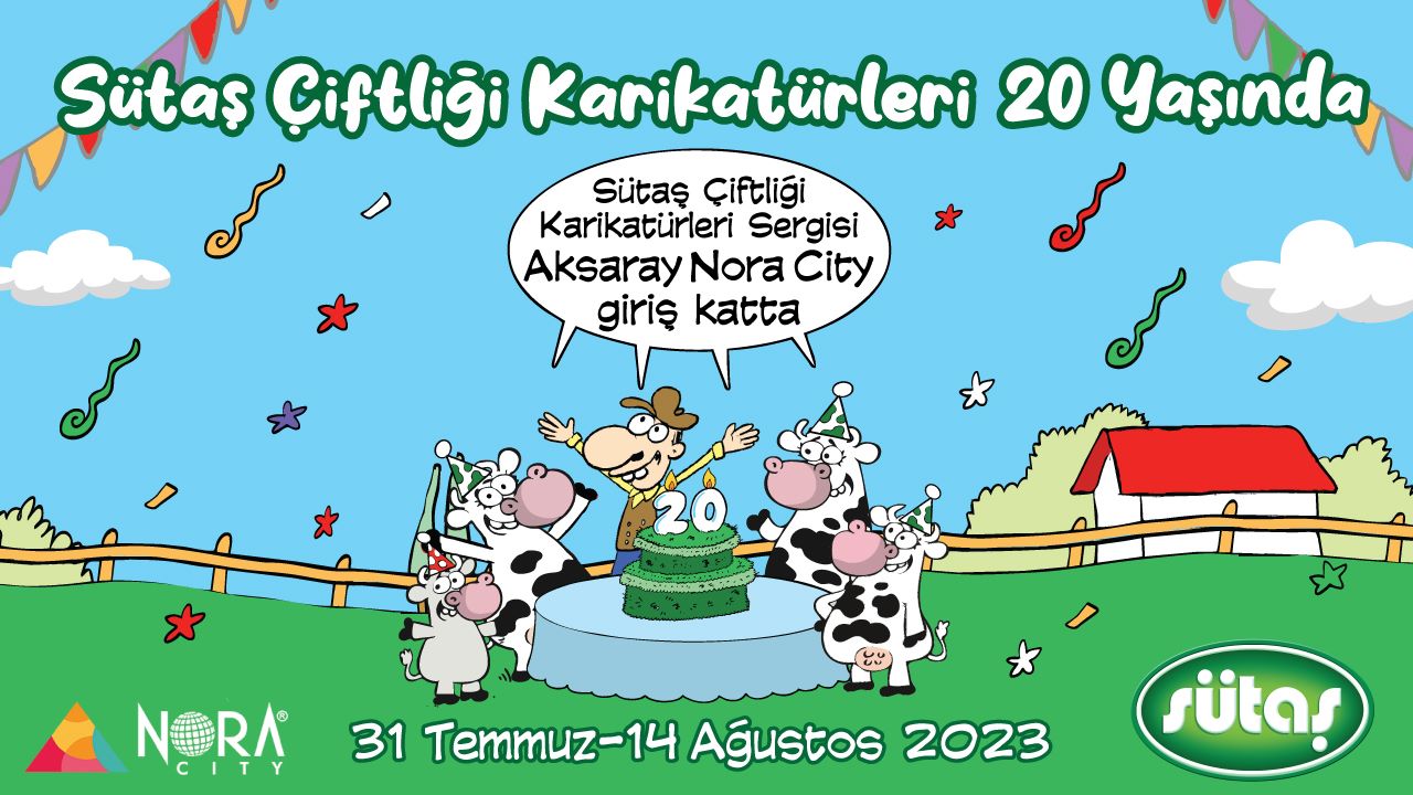 Sütaş Çiftliği Karikatürleri Sergisi Aksaray Nora City’de