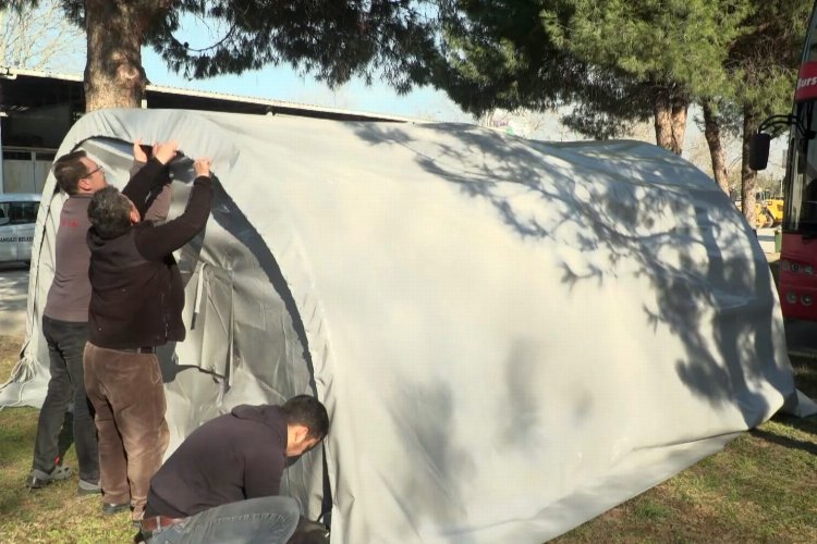 Bursa Osmangazi’den deprem bölgesine çadır desteği
