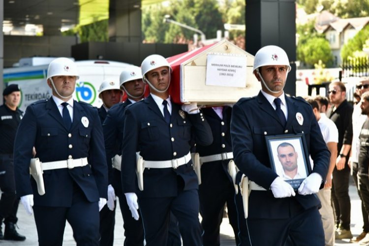 Kalp krizi geçiren polis memuruna Tekirdağ’da son görev